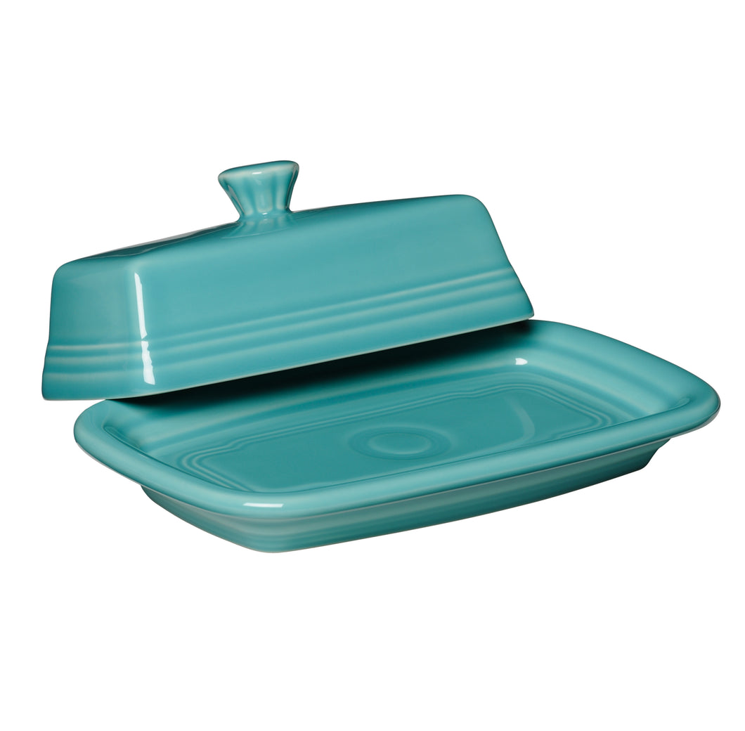 Extra Large Turquoise Covered Butter Dish
